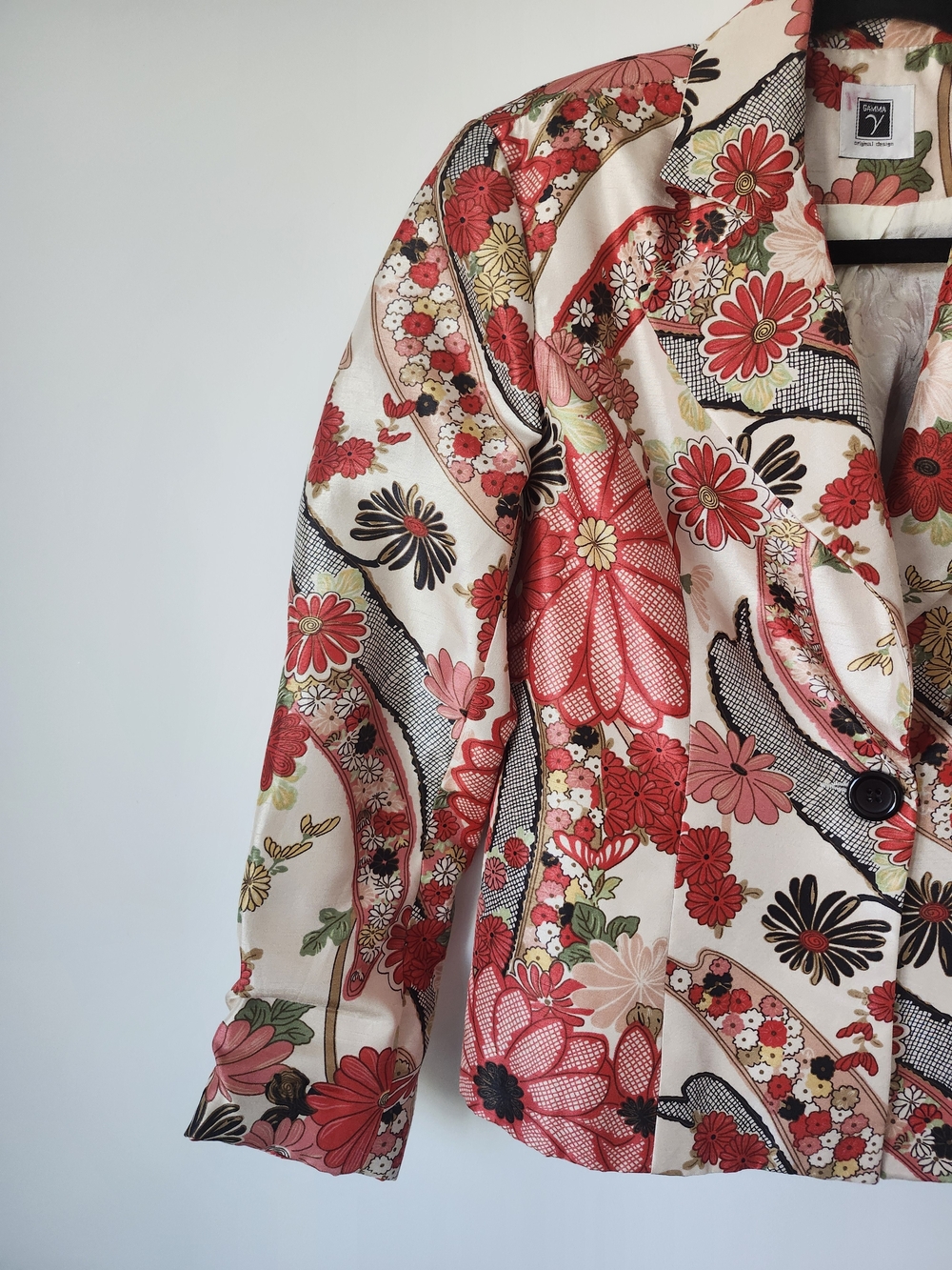 70's Style Floral Patterned Blazer Jacket - Picture 3 of 8